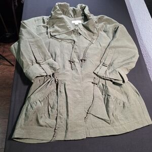 Womens Coldwater Creek Olive Lightweight Utility Jacket, Petite Small